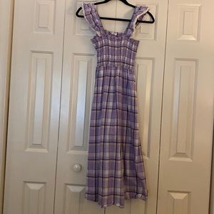 THML purple plaid midi sundress size M
